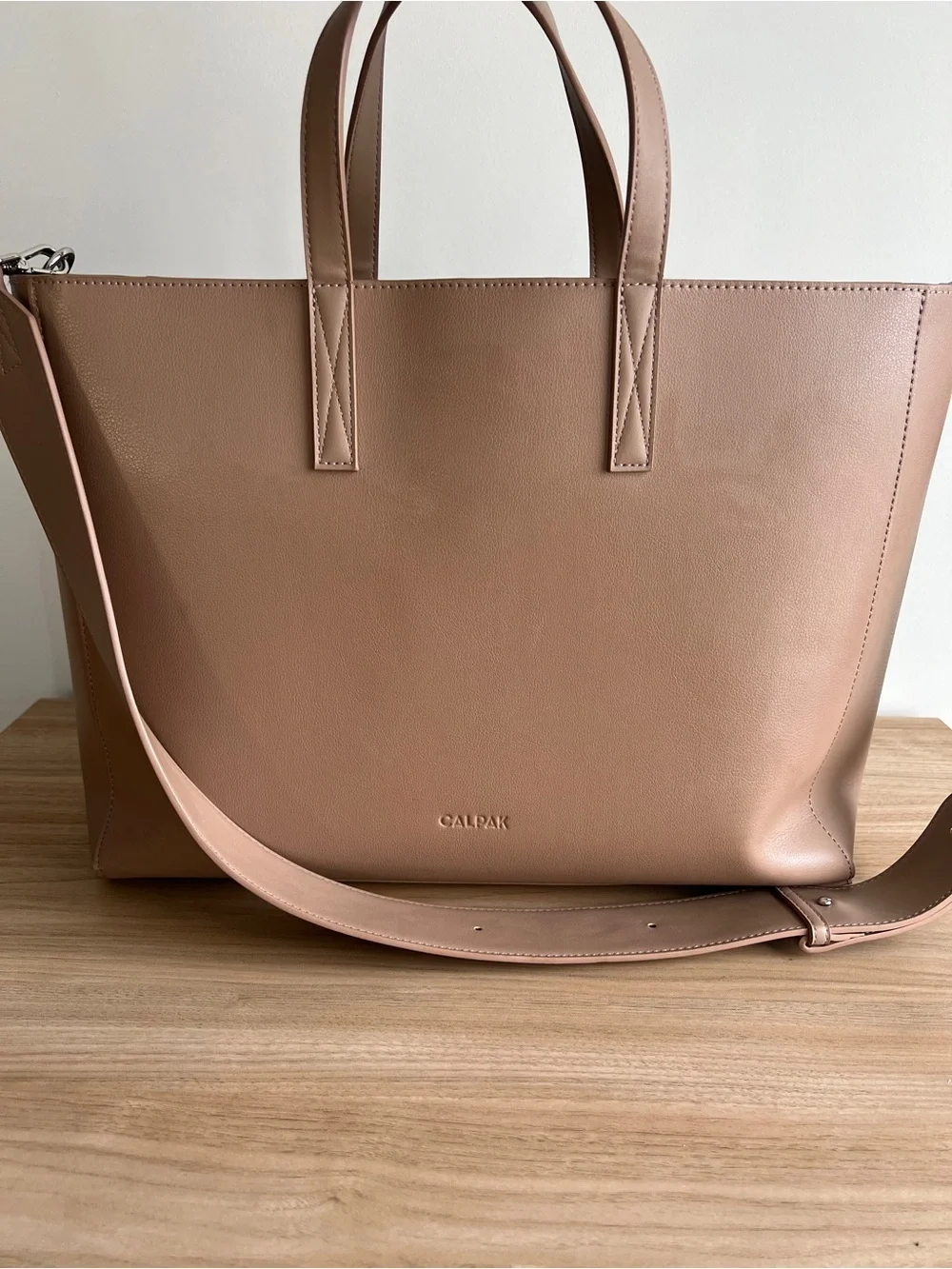 CALPAK Haven 16" Laptop Work Travel Tote Bag in Taupe - Picture 4 of 16